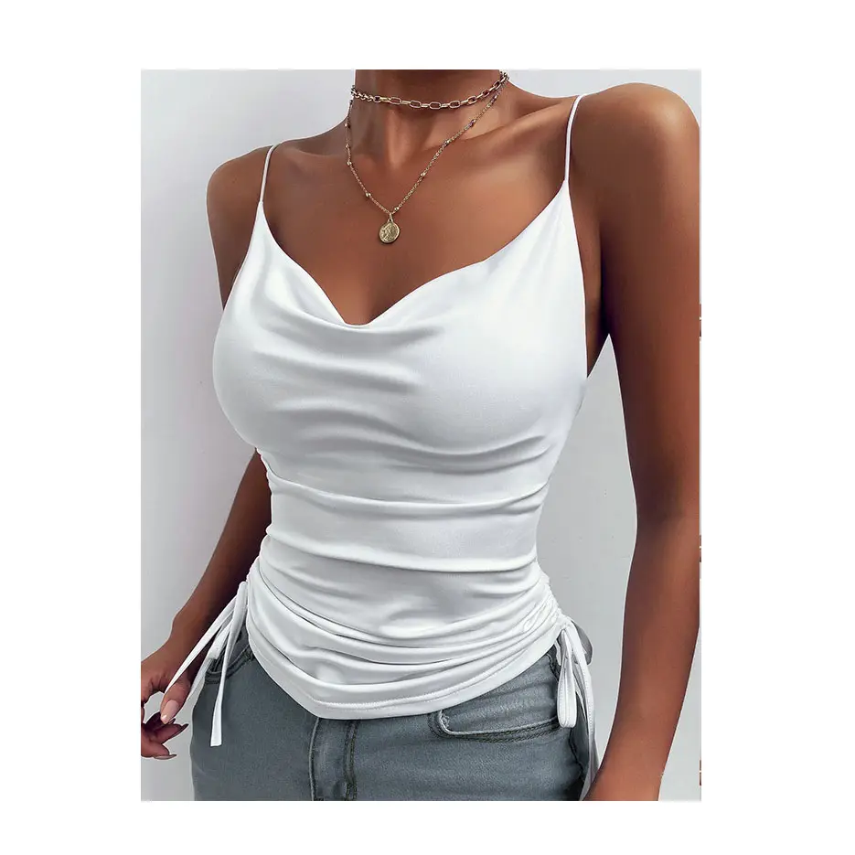 W2536 Women Thin Wild Solid Camis Vest Women Tank Tops Female Sexy Summer New Sexy Strap Basic Tops Slim Sleeveless Camisole