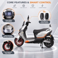 Sepeda Motor Listrik MTBGO T08 Long Seat dengan Baterai LiFePO4 72V, untuk Komuter Sehari-hari, Dewasa, dan Starter Tanpa Kunci
