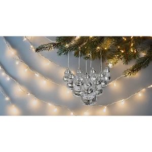 <b>Silver</b> 6-Piece Large Christmas Tree Hanging Bell Set Perfect Holiday Cheer Decorations Elegant Christmas Ball <b>Ornaments</b> - Product Image 4