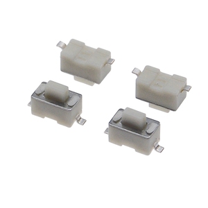 Micro-interrupteur tactile 3x6x[4.3/5]mm 2 broches CMS blanc, bouton-poussoir vertical pour PCB (enroulé sur bobine) - Product Image 1