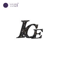 Patchs thermocollants de réparation en gros pour usine, motifs de lettres et strass, motifs thermocollants