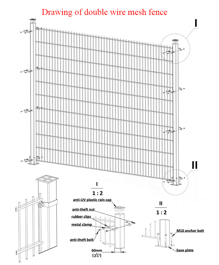 에 대한 최신 회사 뉴스 2d 트윈 와이어는 두배 강철 용접철망 울타리 868 패널 공장 용접된 울타리를 활성화했습니다  1