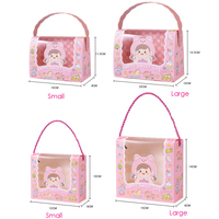 Clair Windows dessin animé poignée cadeau retour boîte papier doux faveur boîtes d'emballage pour enfants joyeux anniversaire bébé douche fête décor