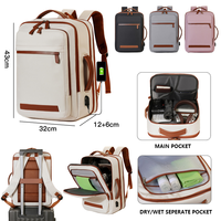 Tas Ransel Laptop Kapasitas Besar Anti Air Bahan Kain Oxford USB Multifungsi Gaya Kasual Bisnis Lapisan Bahan Poliester