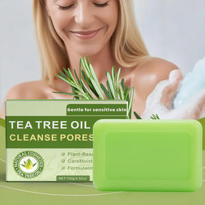 Sabun Pemutih Esens Buatan Tangan untuk Jerawat, Mandi, Minyak Pohon Teh, Produk Perawatan Kulit Alami, Sabun Batang Pohon Teh untuk Wanita/Pria - Product Image 4
