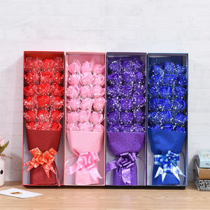 Cadeau créatif pour petite amie, bouquet de 18 roses en savon, boîte cadeau, Saint-Valentin, fête des mères, Noël, fleur artificielle - Product Image 2