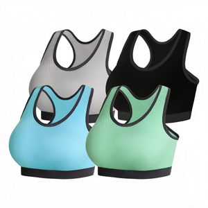 Checkered Breathable Racerback Sports <b>Bras</b> Women Medium Support Wireless Padded Full Coverage Spandex Nylon Sports <b>Bra</b> - Product Image 1