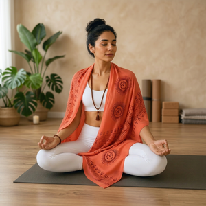 Châle en coton doux style bohème, imprimé numérique, léger, pour yoga et méditation, écharpe ethnique respirante pour femme, été et automne - Product Image 2