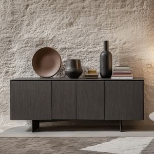 Modern Home <b>Storage</b> <b>Sideboard</b> Cabinet with Textured Doors, Wooden Structure for Living Room and Dining Area Wholesale - Product Image 2