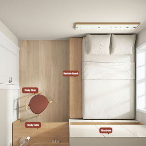 Ensemble de meubles de chambre à coucher modernes et compacts pour appartement avec rangement - Product Image 5