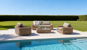 Ensemble <span class=keywords><strong>de</strong></span> canapés d'extérieur en osier, <span class=keywords><strong>salon</strong></span> <span class=keywords><strong>de</strong></span> <span class=keywords><strong>jardin</strong></span> moderne, cadre en aluminium avec coussins pour patio et balcon, rotin PE - Product Image 2