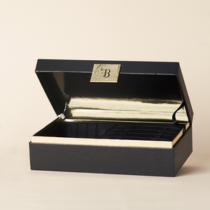 Custom Printing Foldable Black Luxury Magnet Closure Gift Rigid Paper Box Packaging With Logo