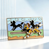 Badge métallique pliable de haute qualité, personnalisé, avec ouverture à charnière, émail dur, épinglette pliante personnalisée en émail