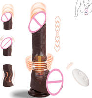 Fernbedienungsfähiger Heiz-Anal-/Vaginal-Silikon-Dildo-Vibrator mit Stoßfunktion – Sexspielzeug für Frauen – Lustspielzeug