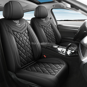 Housses de siège de voiture en cuir noir, entièrement enveloppantes, respirantes, résistantes à l'usure, toutes saisons, pour <span class=keywords><strong>Volkswagen</strong></span> <span class=keywords><strong>Golf</strong></span> Tiguan Polo Passat - Product Image 1