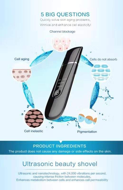 ORANGLES Bowket Professional Cordless Blackhead Remover | Handheld Ultrasonic Pore Cleaner Scrubber Spatula | US Plug – orangles Qatar - detailed closeup view - illustrating benefits - Image 3 of 6 | created for all | Shop Bowket Professional Cordless Blackhead Remover | Handheld Ultrasonic Pore Cleaner Scrubber Spatula | US Plug – orangles Qatar North Carolina | Free Shipping ORANGLES