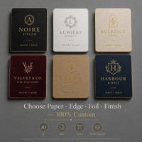 Carte de visite personnalisée de luxe en papier épais avec bord doré |   Papier standard 400 g/m² + estampage à chaud doré pour montres de luxe et marques haut de gamme