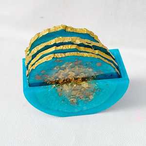 Best Quality Modern Resin Tea <b>Coaster</b> Set for Home Kitchen Office and Restaurant <b>Table</b> Decoration Available At Competitive Price - Product Image 2