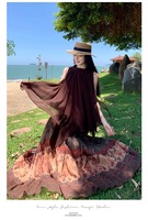 Ensemble deux pièces décontracté et mignon, style rétro ample, sans manches, imprimé floral, pour le printemps, l'été et l'automne