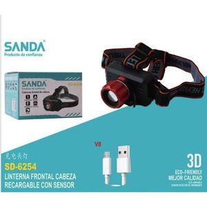 Linterna frontal Sanda SD-6254 recargable con sensor para uso en exteriores - Product Image 3