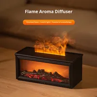 Aroma Huile Essentielle Cheminée Diffuseur Coloré Flamme Diffuseur Bonfire Cheminée Humidificateur avec Télécommande pour Bureau à Domicile
