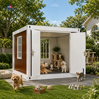 Maison pour animaux de compagnie en conteneur préfabriqué durable, imperméable et isolée, chenil pour chien en métal, design moderne, maison pour chat en conteneur
