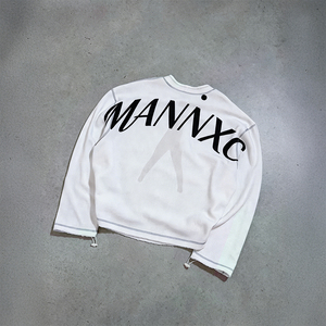 Camisetas Térmicas de Manga Larga con Estampado Personalizado, Estilo Streetwear, Unisex, Oversize, con Logotipo, Textura Waffle - Product Image 1