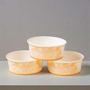 Contenedor de Alimentos Personalizado, Desechable, Biodegradable, de 8, 12, 16, 24, 32 oz, Tazón de Papel Kraft para Almuerzo con Tapa - Product Image 5