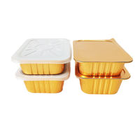 Barquette rectangulaire jetable en aluminium et plastique PP moulé, de qualité alimentaire, personnalisable, pour pâtisserie, cuisson et rôtissage, avec couvercle