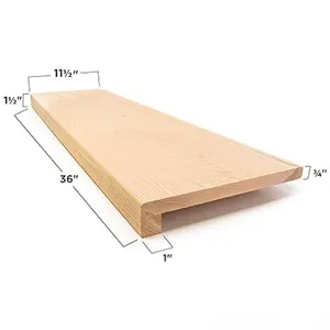 Piezas de escalera de madera dura CBMMART, peldaño de escalera de madera maciza de roble rojo/blanco y escalera de suelo escalonada