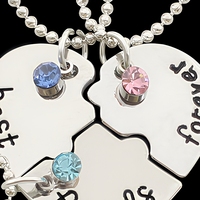 Collier Pendentif Cœur Multi-lettres Personnalisé en Gros, Chaîne de Clavicule BFF Meilleure Amie, Ensemble de Bijoux Souvenirs