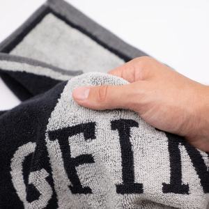 <span class=keywords><strong>Serviette</strong></span> de sport de qualité supérieure en tissu éponge teint en fil Jacquard <span class=keywords><strong>Serviette</strong></span> de sport en coton noir avec logo personnalisé - Product Image 2
