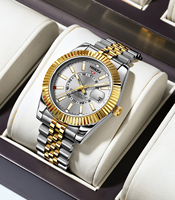 Reloj de Cuarzo NIBOSI 2638 para Hombre, Diseño Clásico, Visualización de Fecha, Correa de Acero Inoxidable, Disponible en Varios Colores