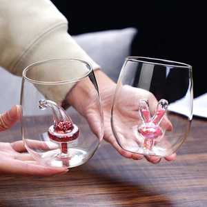 Copo de Vinho Sem Pé com Animais Fofos Dentro, Caneca para Bebida, Casamento, Vidro Borossilicato 3D, Copo de Água - Product Image 5