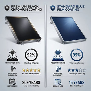 Colector Solar de Placa Plana de Cromo Negro 2.0/2.5m² Panel Térmico de Alta Eficiencia para Sistema de Calefacción de Piscinas de Hoteles Comerciales - Product Image 2