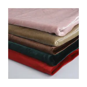 Vendita calda tessuti super morbidi lucidi velluto coreano poliestere spandex materiale a maglia tessuto rotolo tessuti in velluto per tessili per la casa