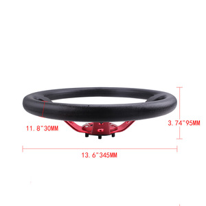 พวงมาลัยรถแข่ง RASTP สีแดง PU 3 ก้าน สำหรับรถยนต์ โกคาร์ท ปรับแต่งได้ - Product Image 2
