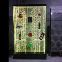 Usine en gros moderne maison Bar Restaurant meubles lueur LED acrylique bulle d'eau panneau mural barre affichage armoire à vin