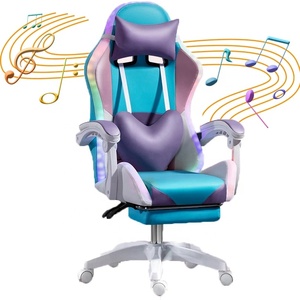<strong>Gaming</strong> <strong>Chai</strong> RGB Light Gamer Sillas Cute Girls Bedroom Live Computer Chair With Speaker Fashion Home Lift Reclining Chair <strong>Gaming</strong> - Product Image 1