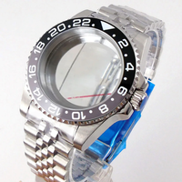 Montre avec boîtier et bracelet en acier inoxydable de 40 mm, verre saphir, étanche à 100 mètres, mouvements NH34 NH35 NH36, pour montres de style