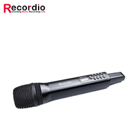 Mikrofon Genggam Nirkabel 2.4G Portabel GAW-D100 UHF Dinamis untuk Karaoke, Aktivitas di Rumah dan Luar Ruangan