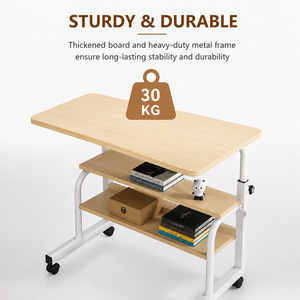 Armocity Rolling Standing <strong>Desk</strong> Charging Station Portable Height Adjustable Mobile Computer <strong>Desk</strong> 2-Tier <strong>Shelves</strong> Easy Assembly - Product Image 4