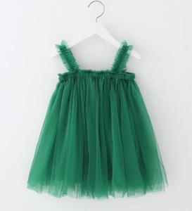 Robes en tulle décontractées sans manches multicolores pour filles, robes tutu d'été de couleur unie pour bébés filles, vente en gros - Product Image 4