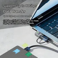 Transfert de données 8K 80Gbps 240W USB Type C OTG Adaptateur Led Indicateur Mâle Femelle Convertisseur pour Macbook Pro Téléphone Ordinateur Portable Moniteur