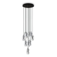 Lámpara Colgante LED de Lujo Minimalista Moderna XZ para Comedor y Escalera, de Latón con Cristal K9, para Techos Altos