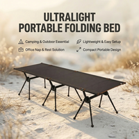 Neues Aluminiumlegierung 7075 Oxford-Stoff Klappbett Outdoor Campingliege Wandern Tragbar Ultraleicht Kompakt