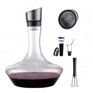 Ensemble de <span class=keywords><strong>carafe</strong></span> à vin en cristal de qualité supérieure, <span class=keywords><strong>carafe</strong></span> à vin rouge en cristal avec ouvre-bouteille à vide. Verseur à vin, <span class=keywords><strong>bouchon</strong></span> - Product Image 1