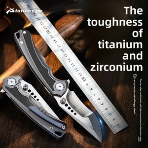 Cuchillo Plegable PioneerEDC <span class=keywords><strong>ELMAX</strong></span> de Aleación de Titanio con Hoja Lisa para Exteriores, 23CM, para Supervivencia en la Naturaleza, Camping y Uso Portátil - Product Image 2