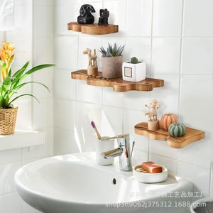 Wooden Cloud Shaped Wall <b>Shelf</b> Irregular Storage Rack Multipurpose <b>Desktop</b> Organizer Wall Mounted Type - Product Image 3