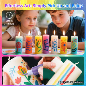 Bolígrafo de Cera para Velas, para Proyectos de Bricolaje, Fiestas de Cumpleaños, Ocasiones Especiales, Crea Velas Coloridas, Pinturas Acrílicas Seguras y No Tóxicas, 24 Colores - Product Image 2